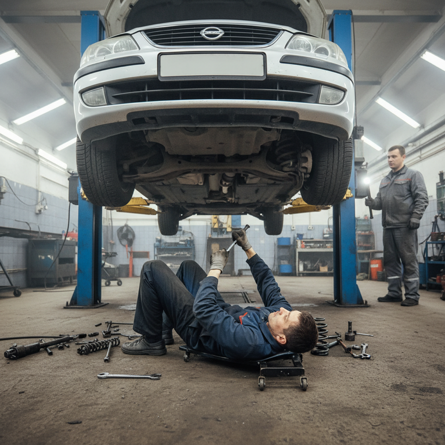 Ремонт ходовой части автомобиля — замена амортизаторов и рычагов