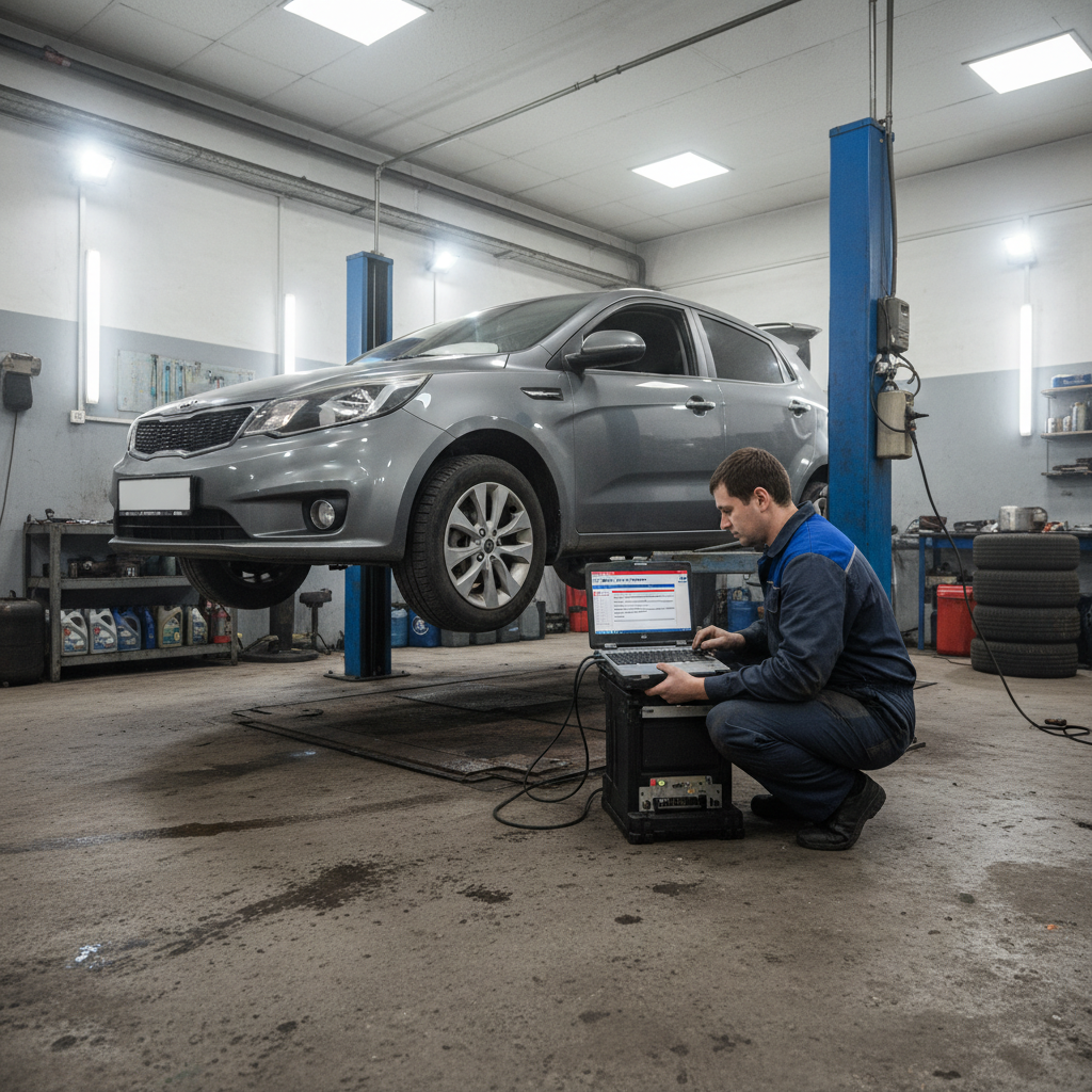 KIA Sportage на подъёмнике