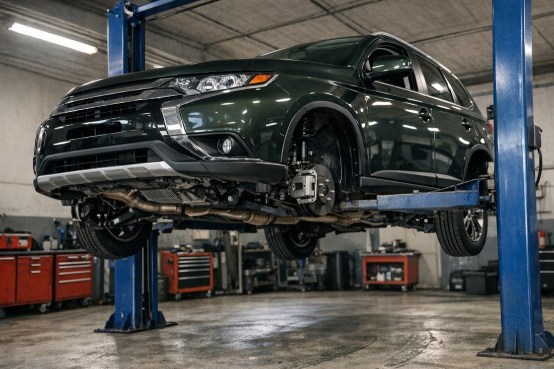 Mitsubishi на подъёмнике — Авто-Сервис 52, Нижний Новгород