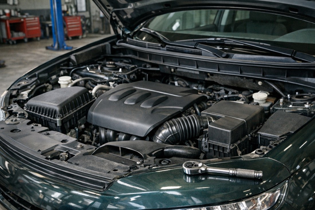 Подкапотное пространство Mitsubishi — обслуживание в сервисе
