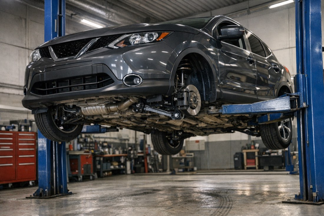 Nissan на подъёмнике — Авто-Сервис 52, Нижний Новгород