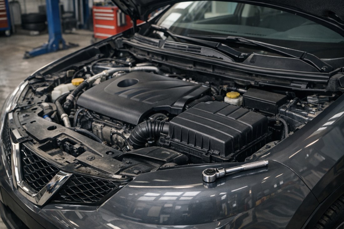 Подкапотное пространство Nissan — обслуживание в сервисе