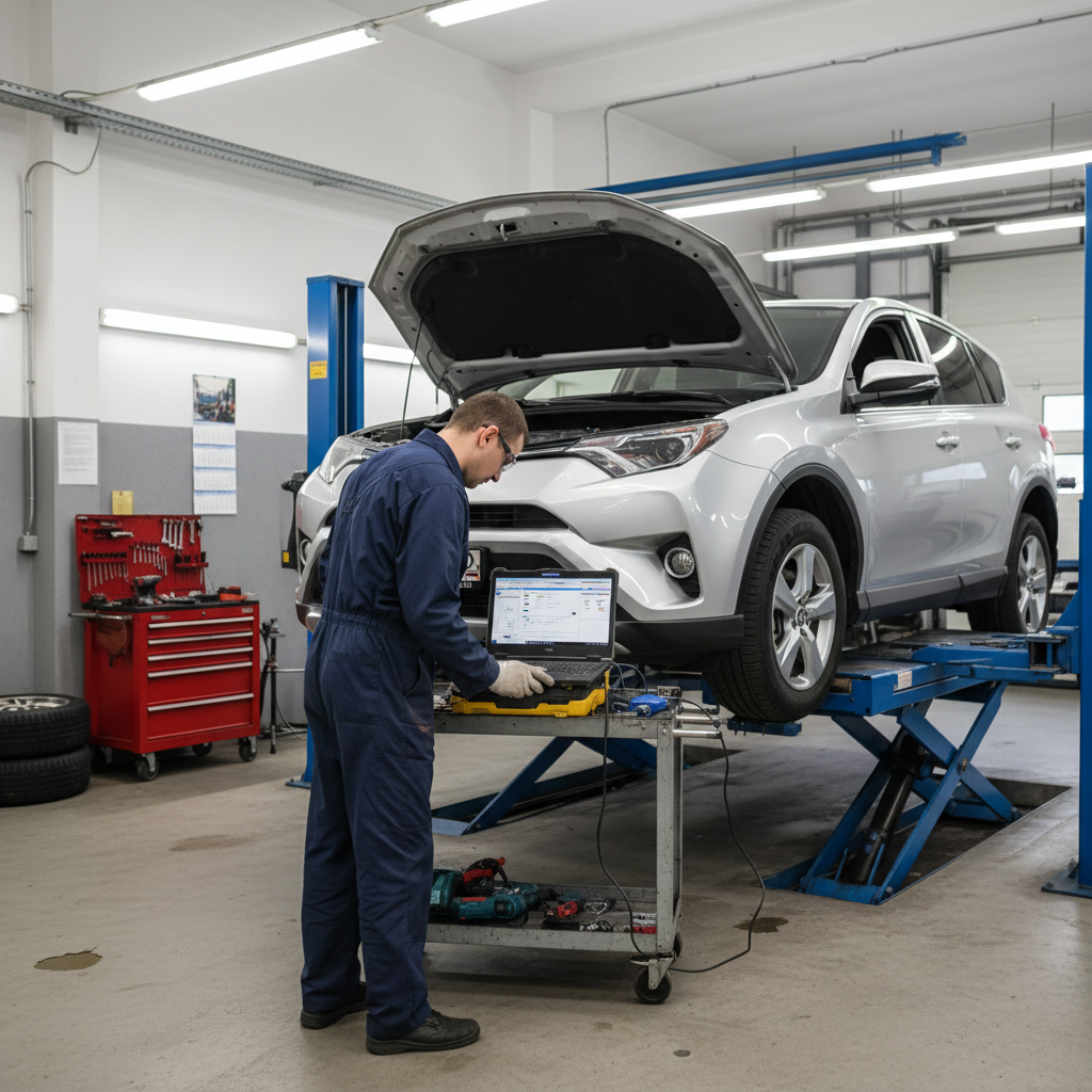 Toyota Camry на подъёмнике