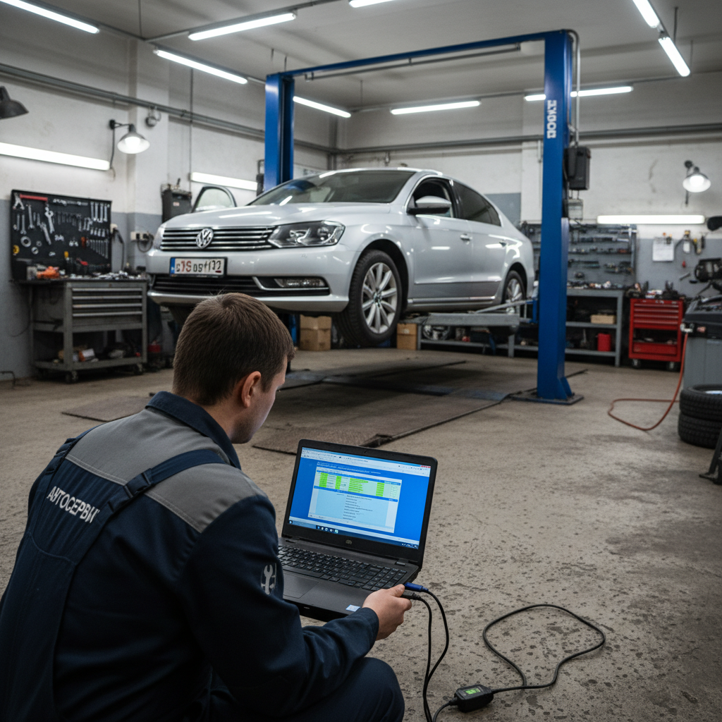 Volkswagen Tiguan на подъёмнике